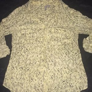 Giraffe Print Button Down Shirt